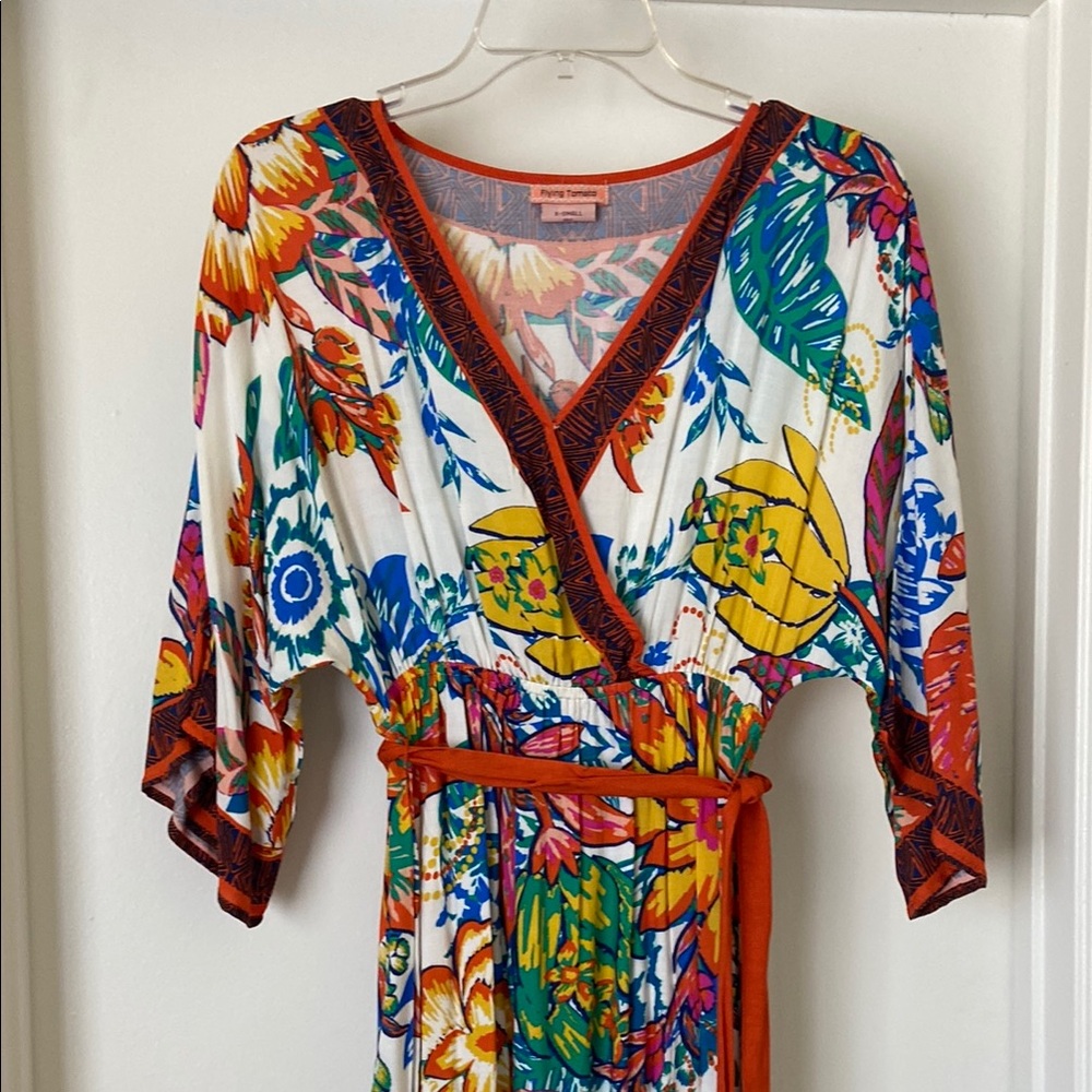 Colorful Floral Kimono Robe - Picture 3 of 5